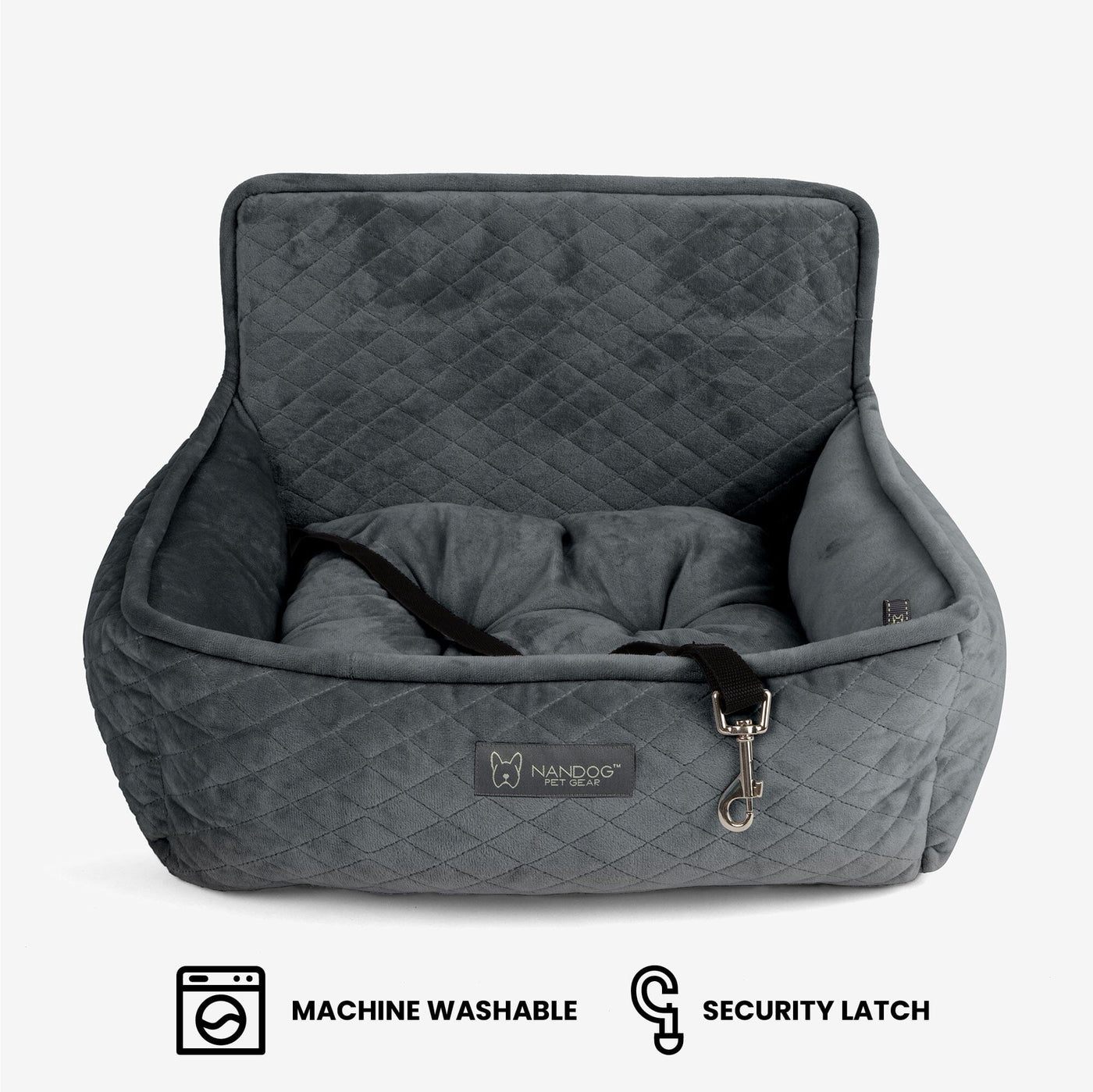 Dog Car Seat Quilted - Small/Dark Gray