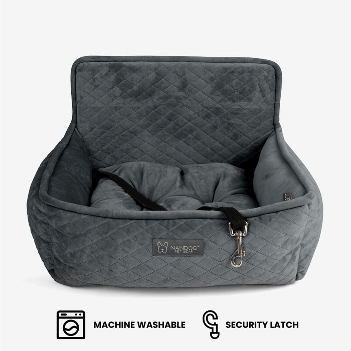 Dog Car Seat Quilted - Small/Dark Gray