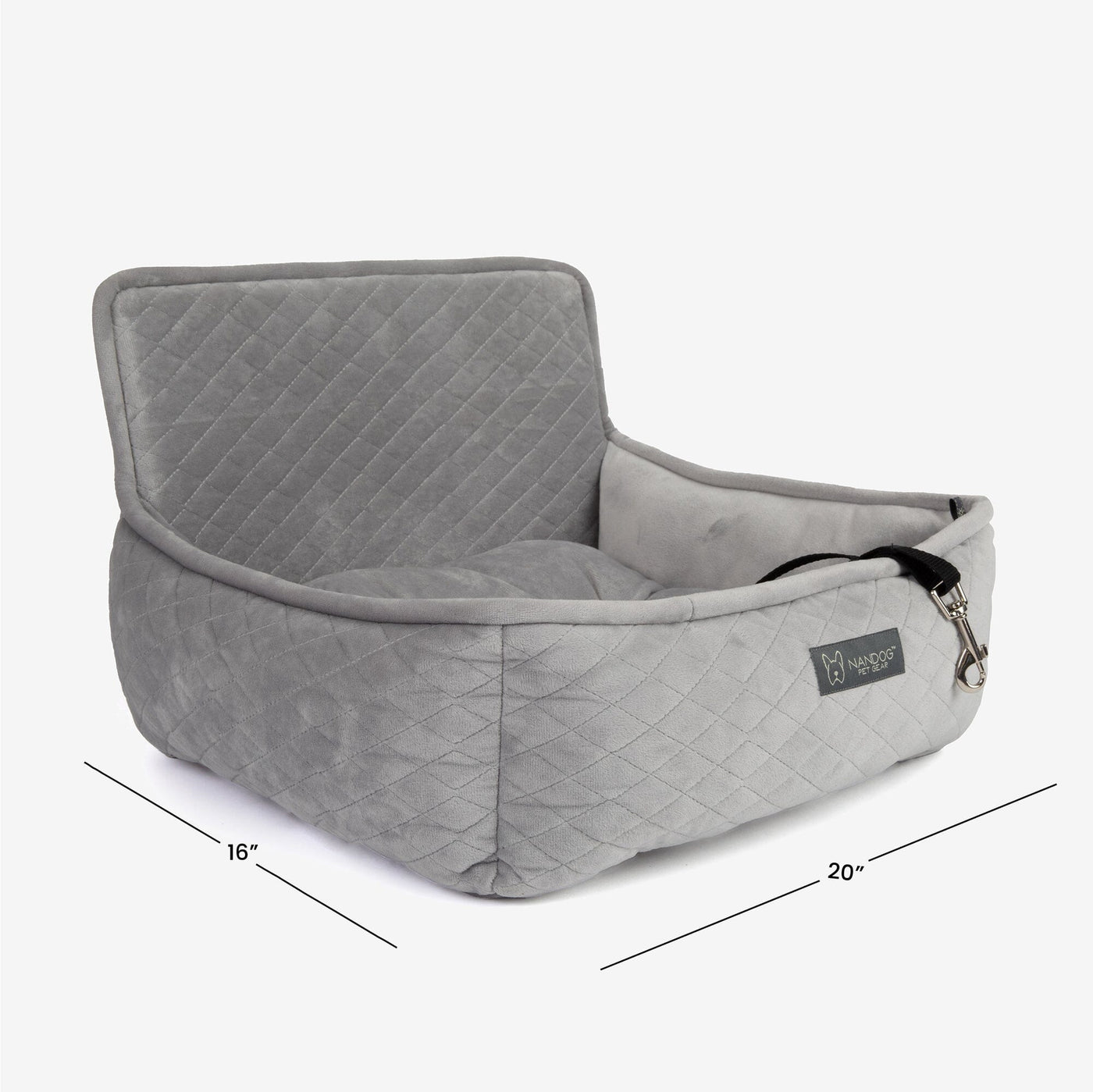 Dog Car Seat Quilted - Small/Light Gray