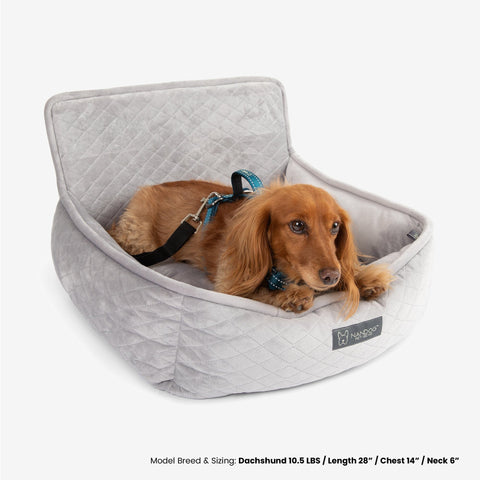 Dog Car Seat Quilted - Small/Light Gray